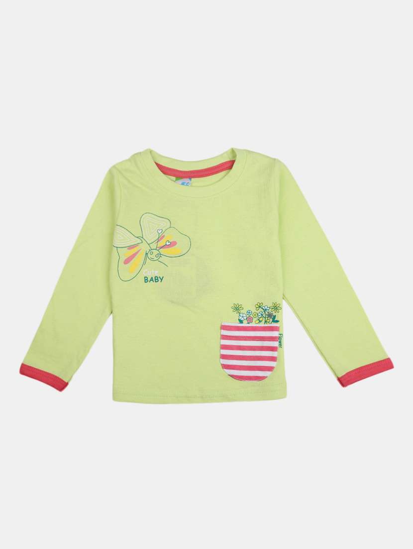 girls round neck regular tee