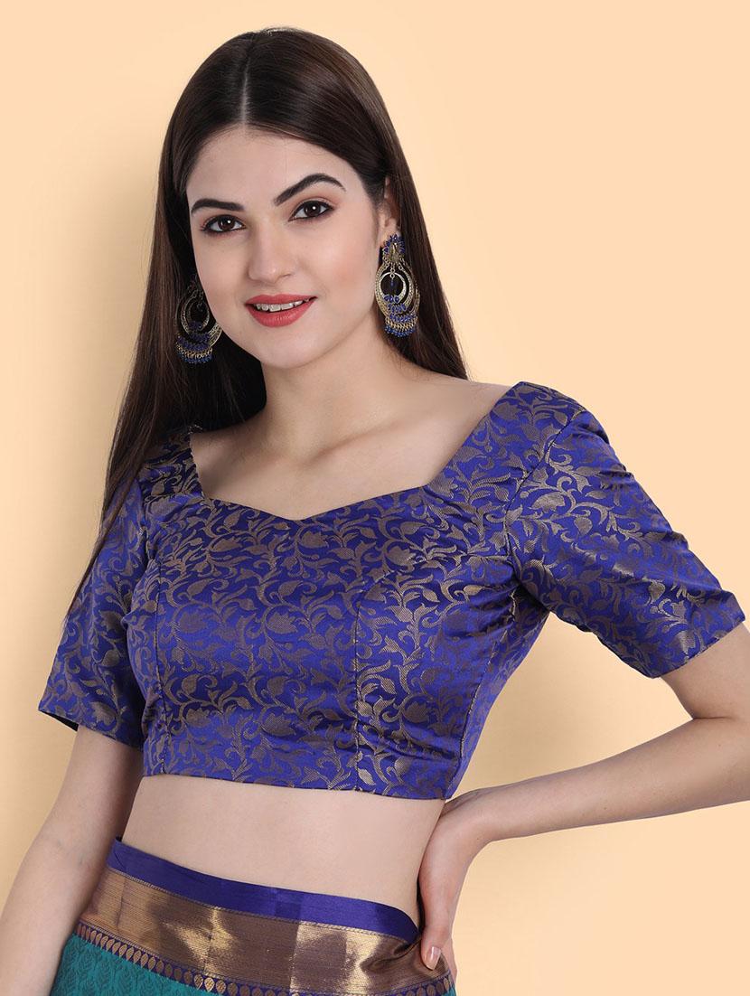 light blue self design saree with blouse - 19431572 - Standard Image - 3
