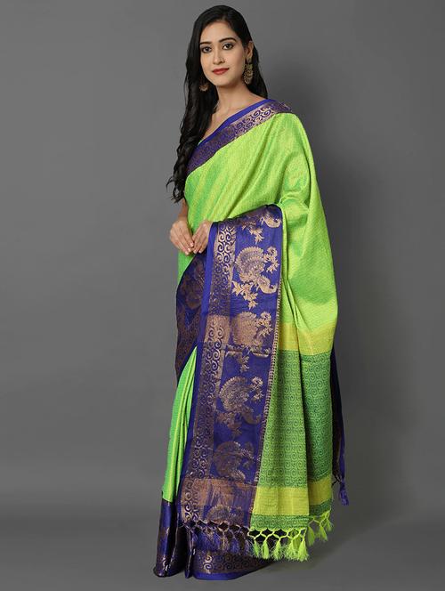 green self design saree with blouse - 19431582 -  Standard Image - 0