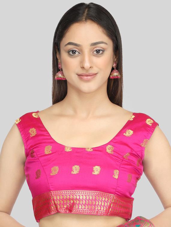 light blue self design saree with blouse - 19431584 - Standard Image - 3