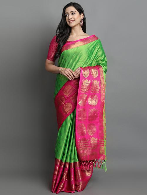 light green self design saree - 19431595 - Standard Image - 0
