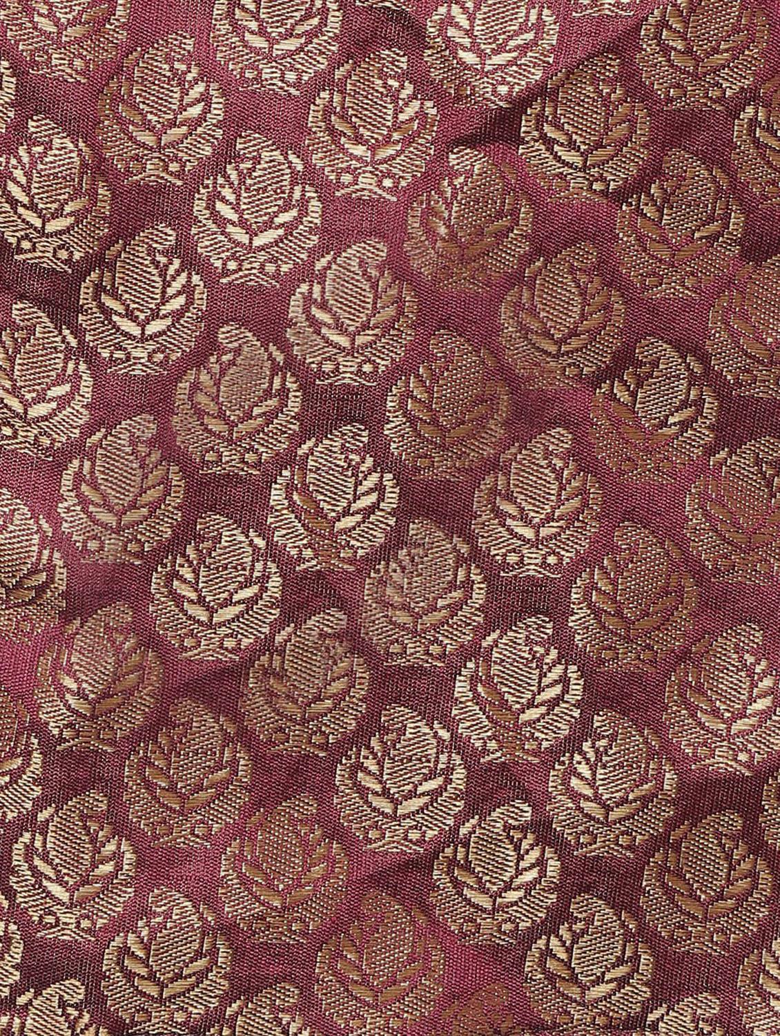 maroon self design saree with blouse - 19431621 - Standard Image - 3