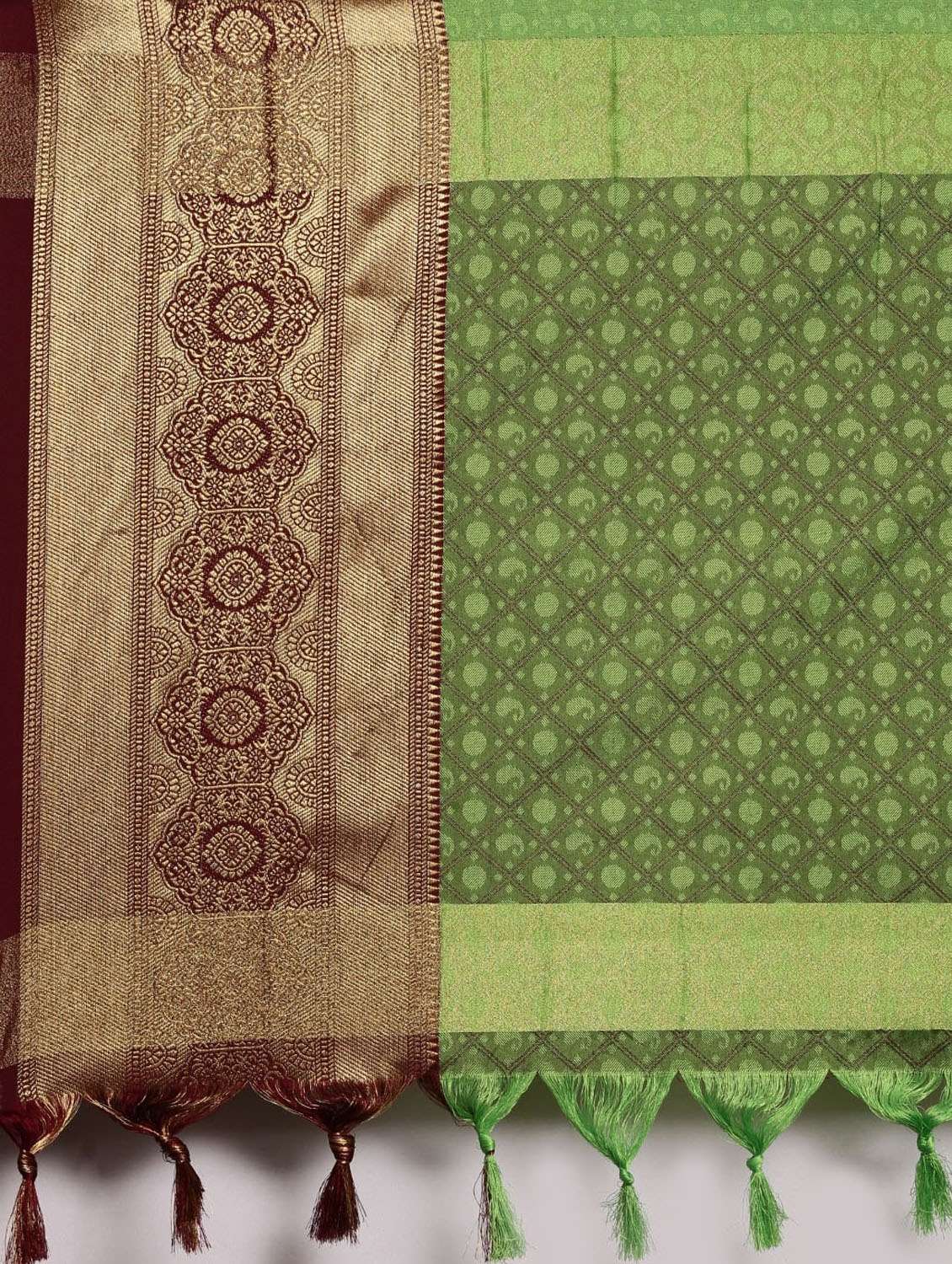 light green self design saree - 19431622 - Standard Image - 3