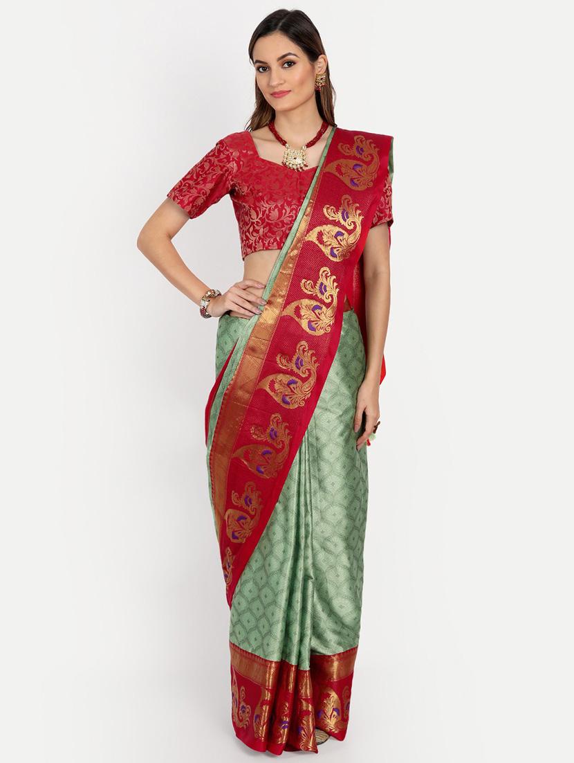 multi colored self design saree with blouse - 19431638 - Zoom Image - 0