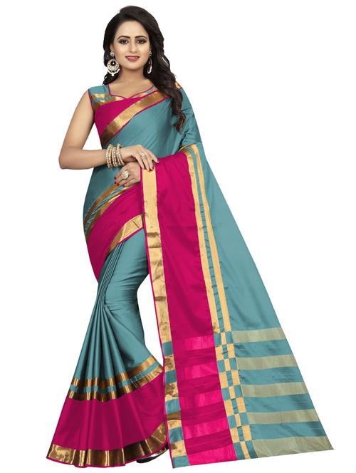 stripes maheshwari saree with blouse - 19431728 - Standard Image - 0