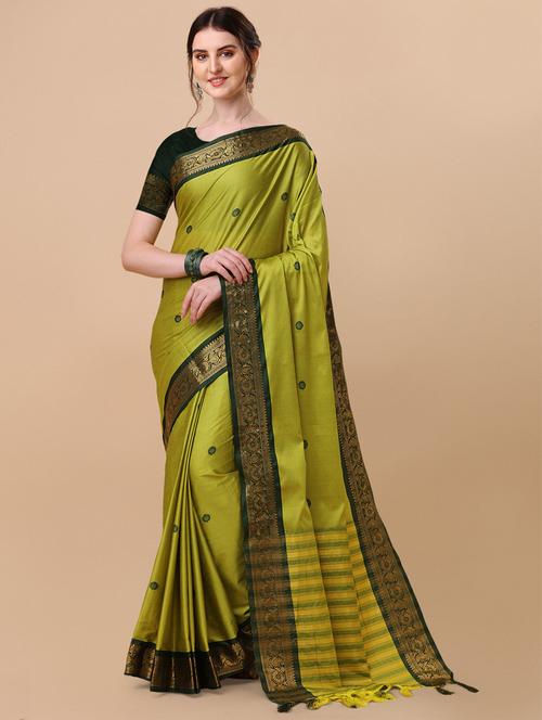 self design woven saree with blouse - 19431755 -  Standard Image - 0