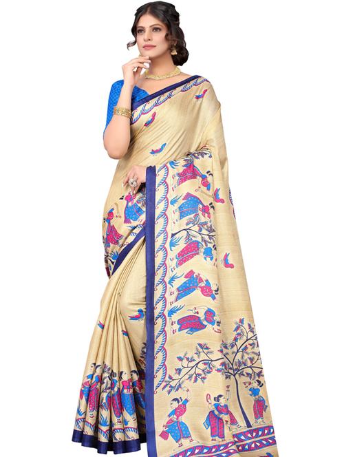 printed mysore saree with blouse - 19434540 - Standard Image - 0