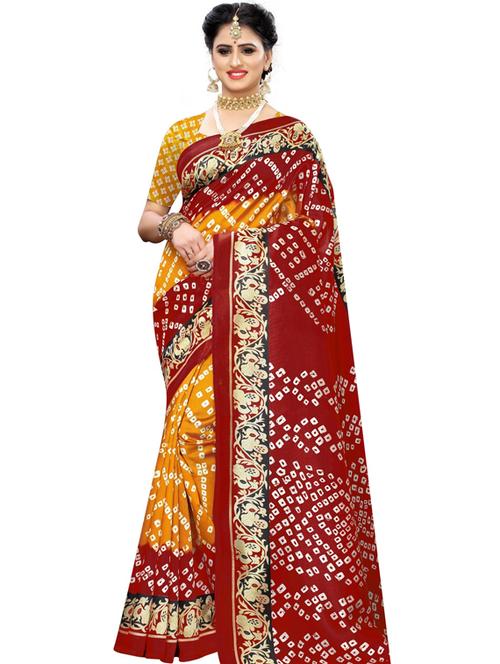 self design bandgani saree - 19434625 - Standard Image - 0