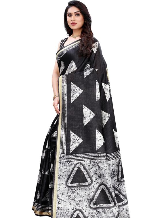 self design printed saree with blouse - 19434673 - Zoom Image - 0