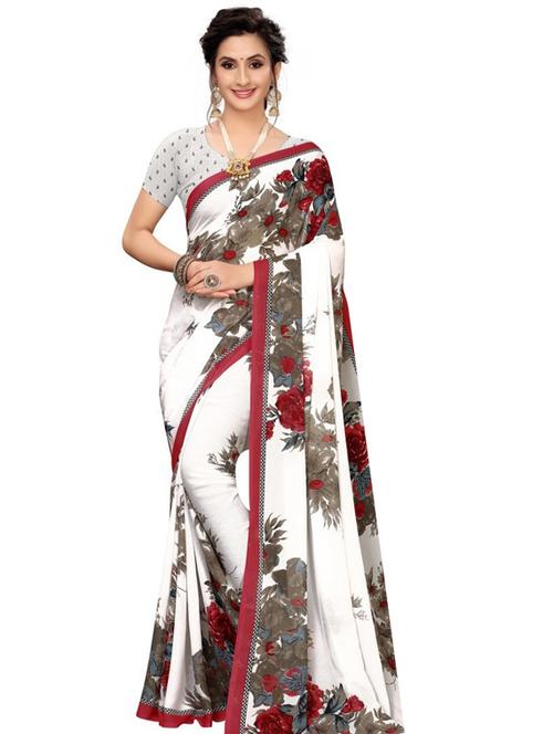 self design printed saree with blouse - 19434772 - Standard Image - 0