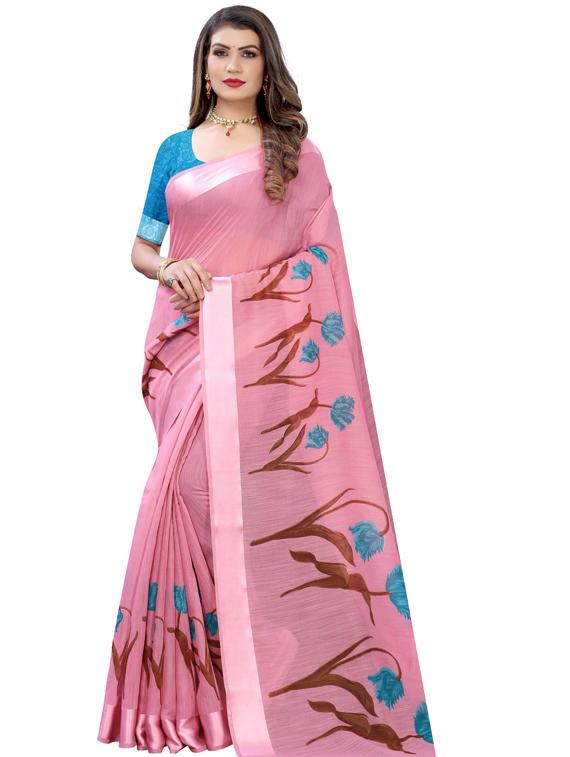 kalamkari printed saree with blouse - 19434817 - Zoom Image - 0