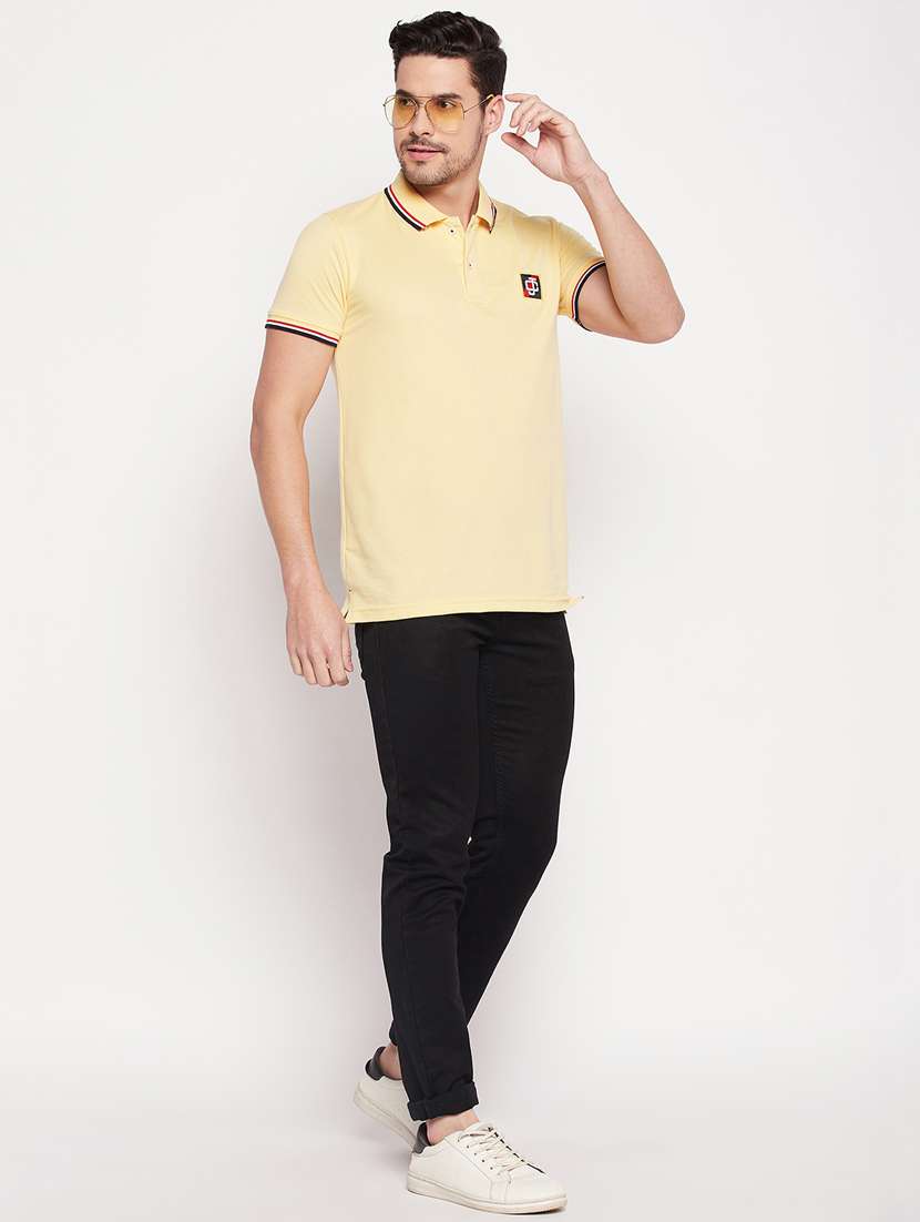 men polo neck plain t-shirt - 19435325 -  Standard Image - 3