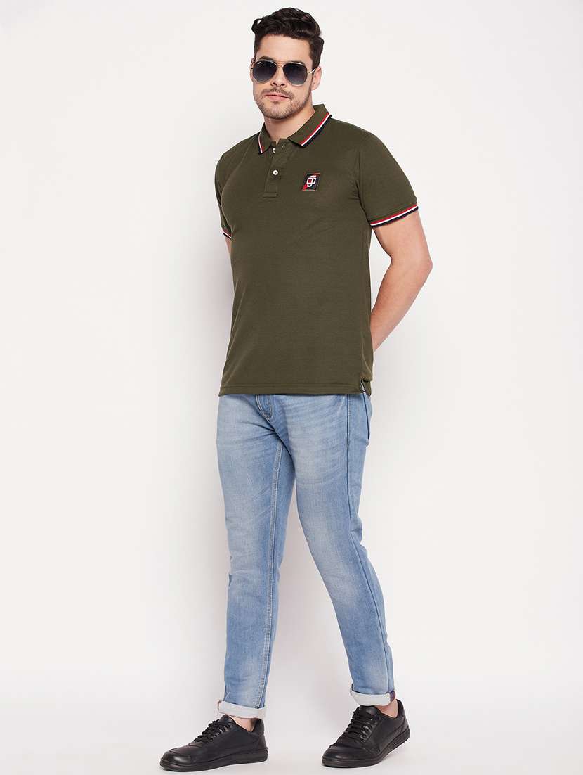 men polo neck plain t-shirt - 19435327 -  Standard Image - 3