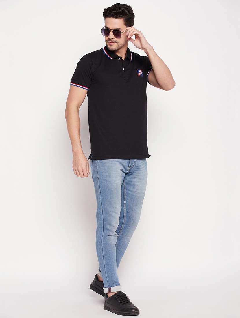 men polo neck plain t-shirt - 19435331 -  Standard Image - 3