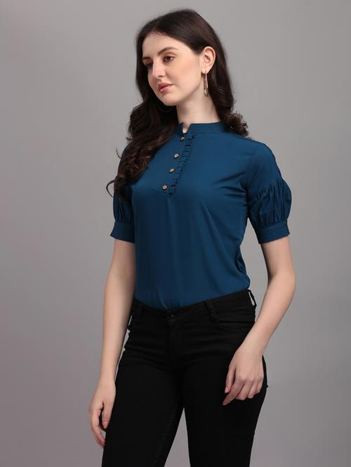 girls solid regular top - 19435443 - Standard Image - 0
