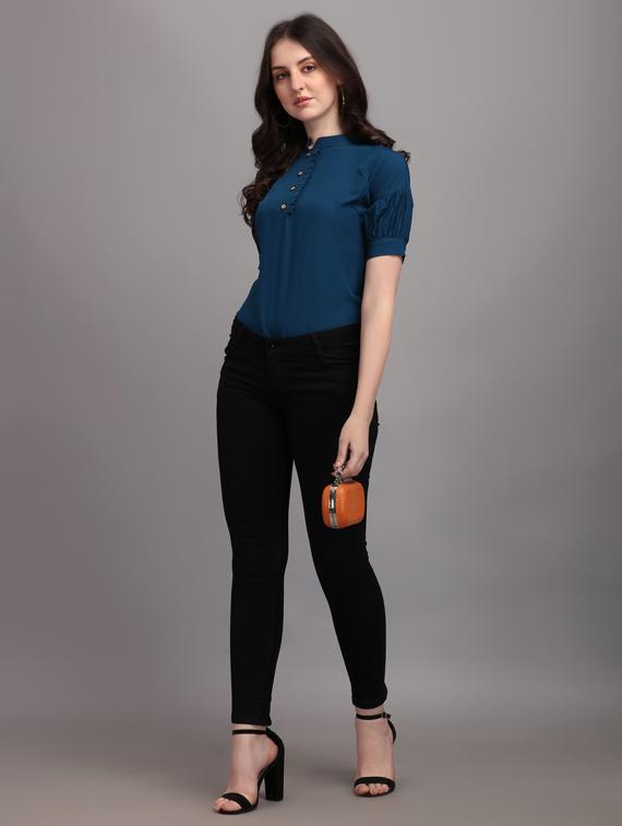 girls solid regular top - 19435443 - Standard Image - 3