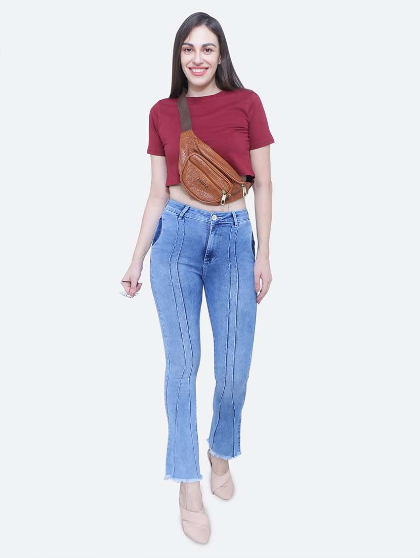 women's plain bootcut jeans - 19435474 - Standard Image - 3
