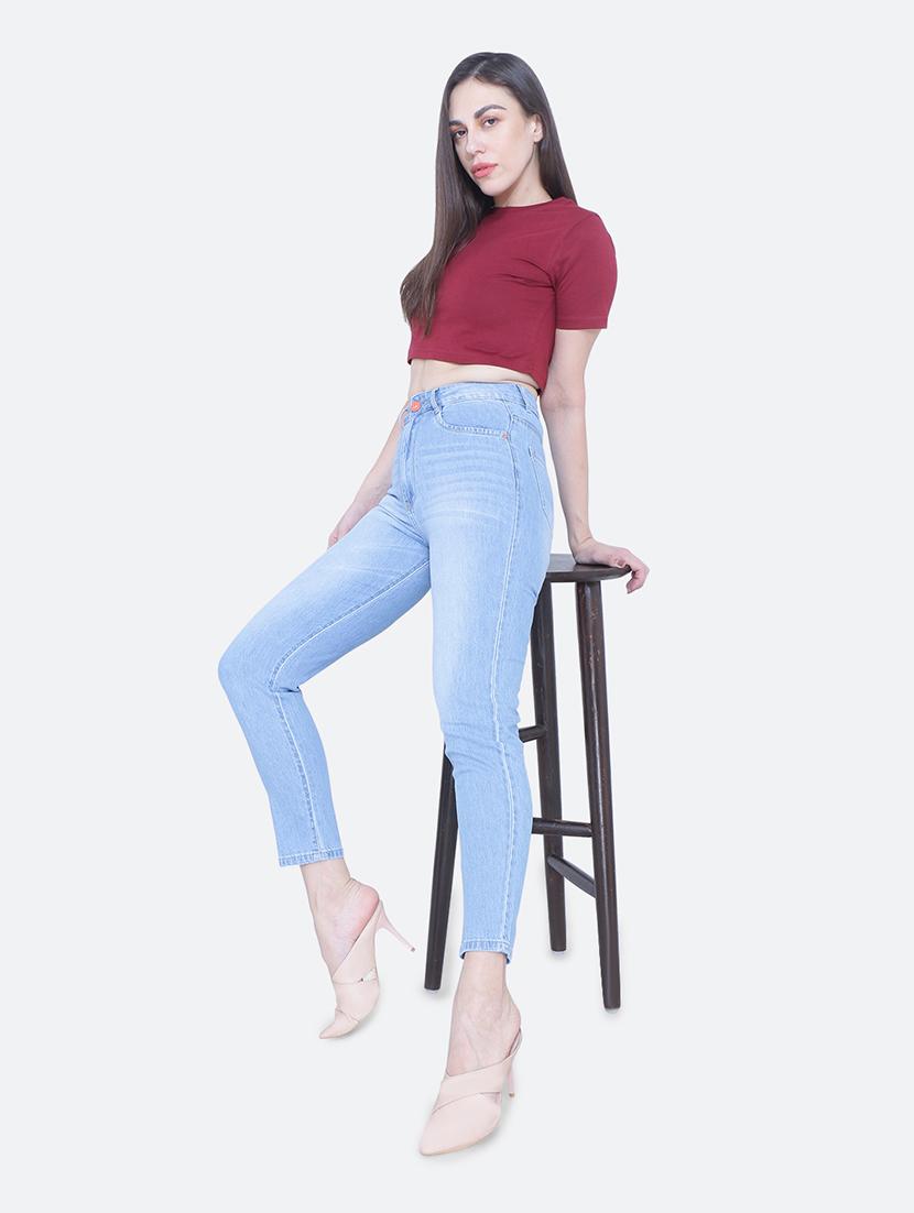 women's plain slim fit jeans - 19435479 - Standard Image - 3
