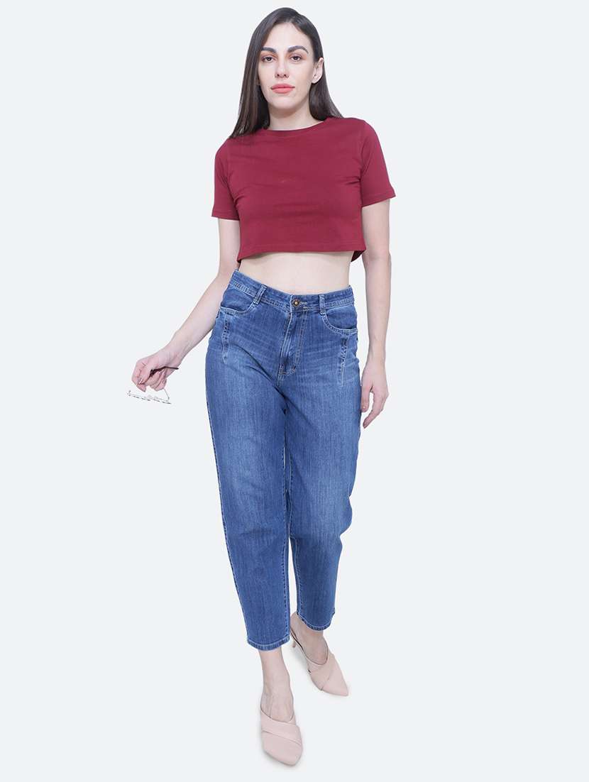 women's plain mom fit jeans - 19435488 -  Standard Image - 3
