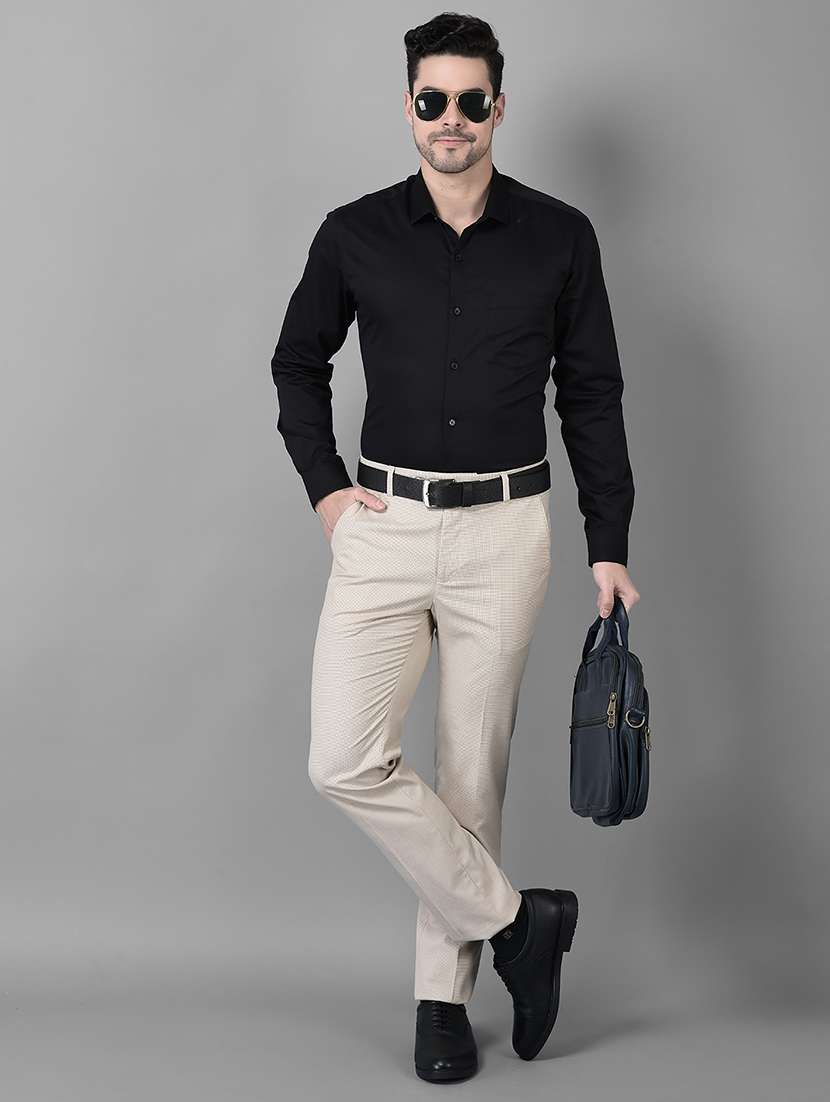 beige  flat front formal trouser - 19435854 -  Standard Image - 3