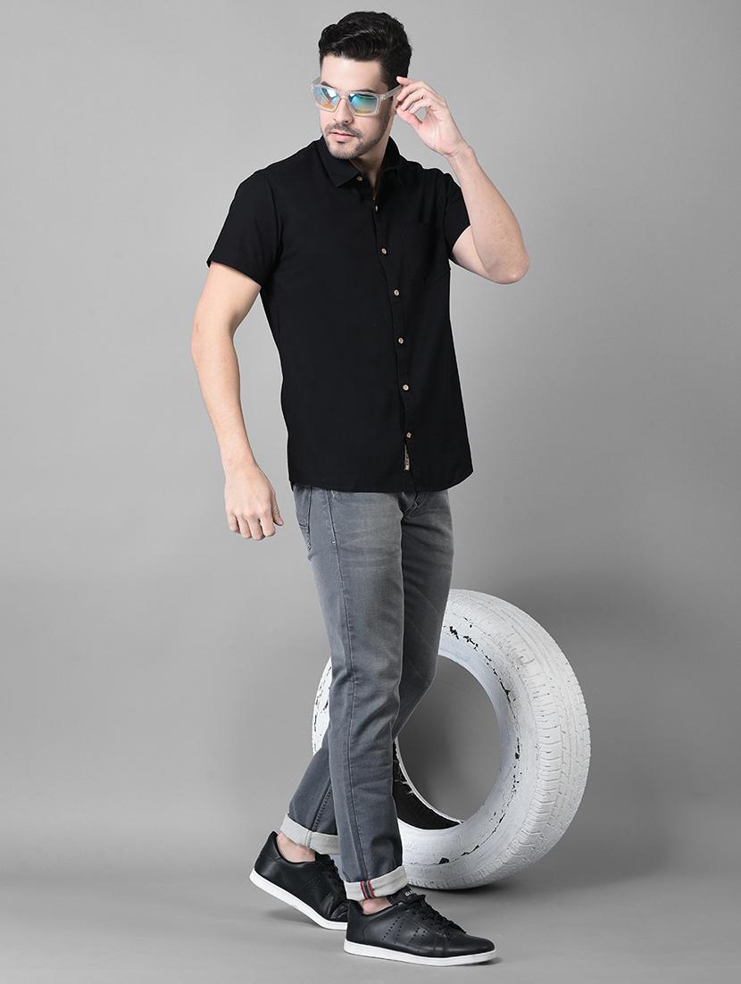 mens solid casual shirt - 19435860 - Standard Image - 3
