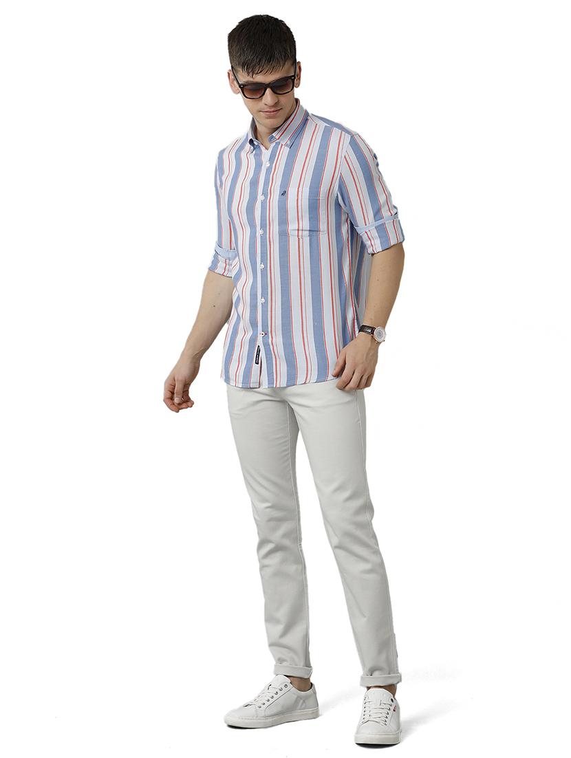 mens stripes casual shirt - 19436523 - Standard Image - 3