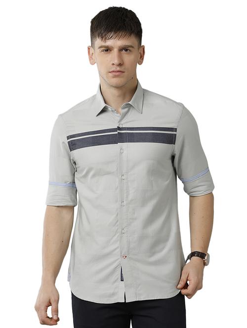 mens color block casual shirt - 19436536 - Standard Image - 0