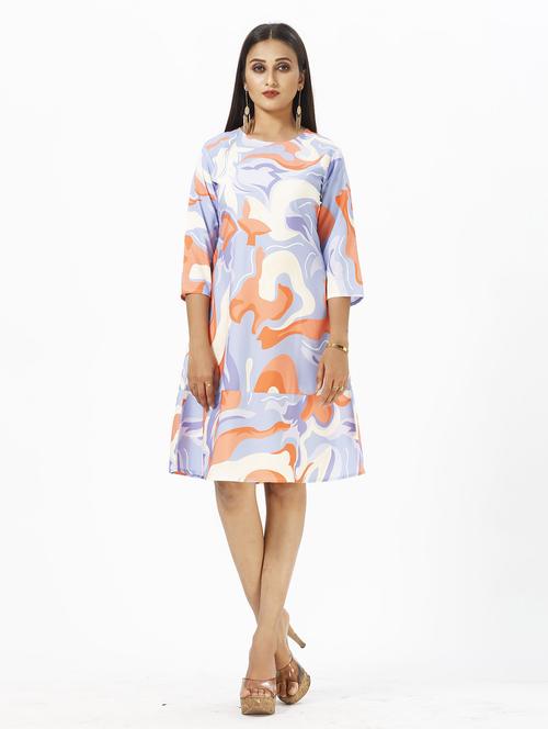grey crepe aline dress - 19437019 - Standard Image - 0