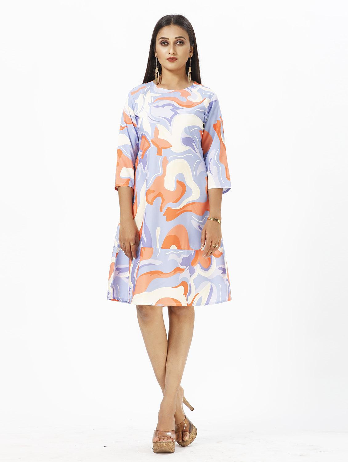 grey crepe aline dress - 19437019 - Zoom Image - 0
