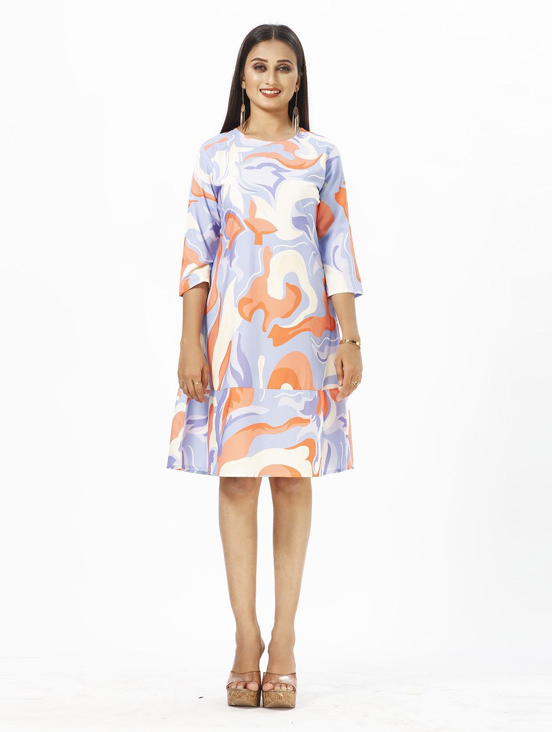 grey crepe aline dress - 19437019 - Standard Image - 3