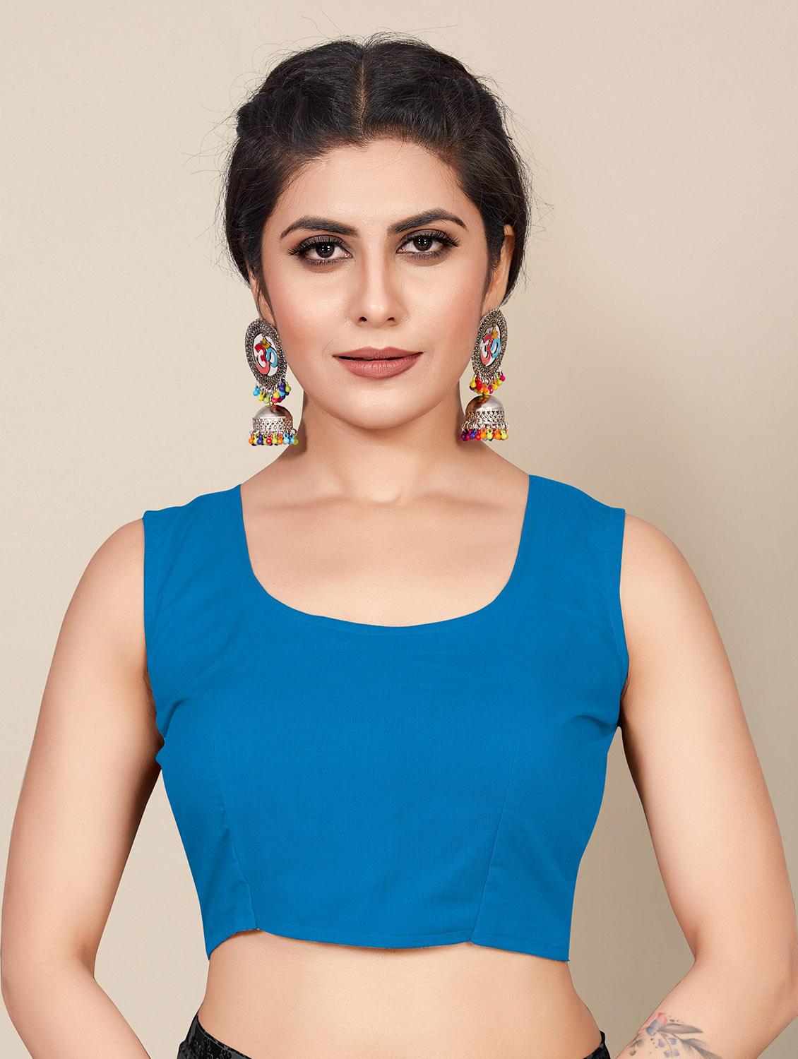 sky blue georgette printed saree with blouse - 19437147 - Standard Image - 5