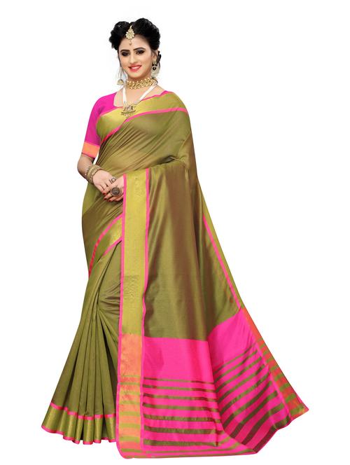 solid bordered saree - 19437153 - Standard Image - 0