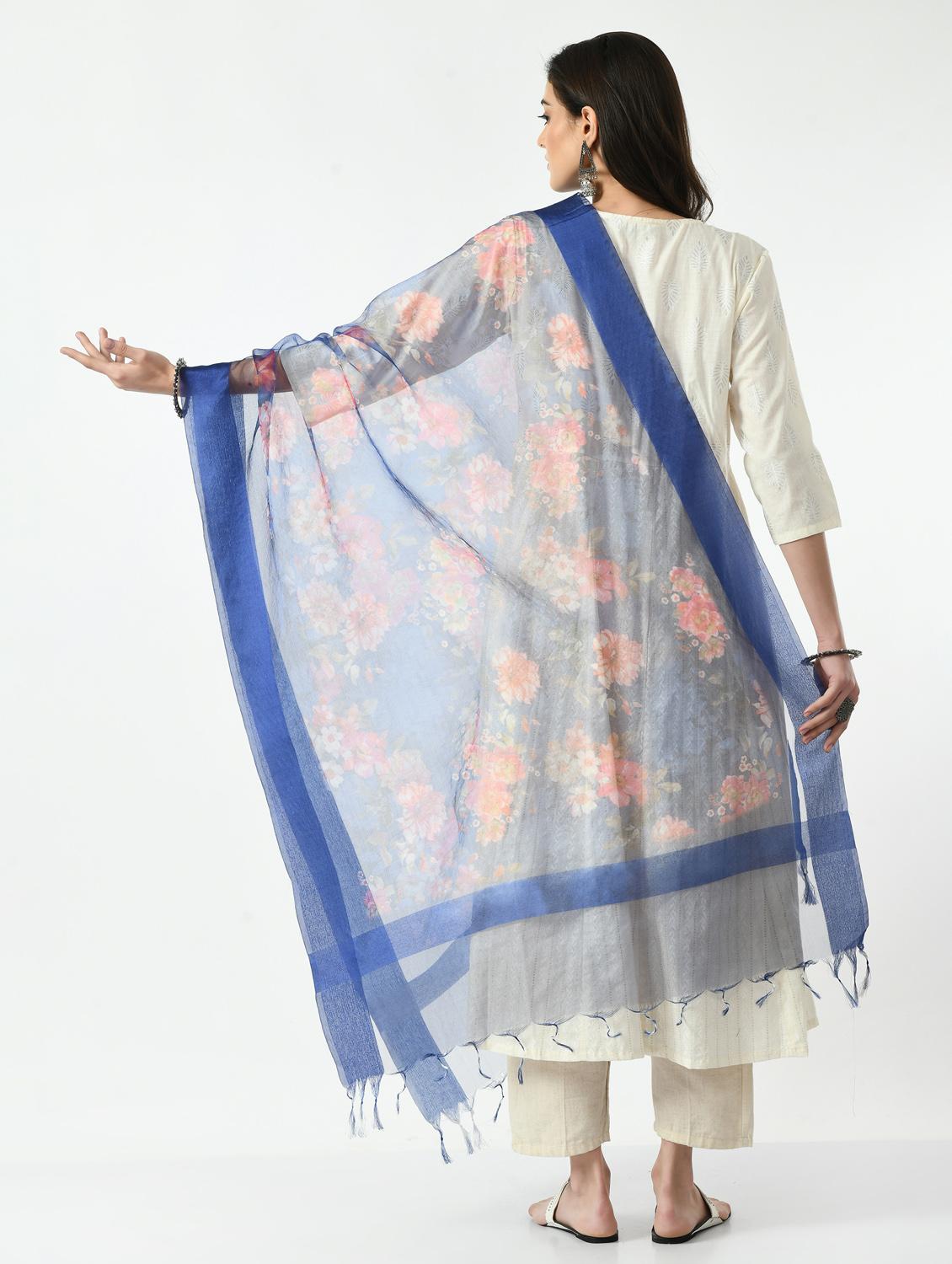 floral printed dupatta - 19437206 - Standard Image - 3