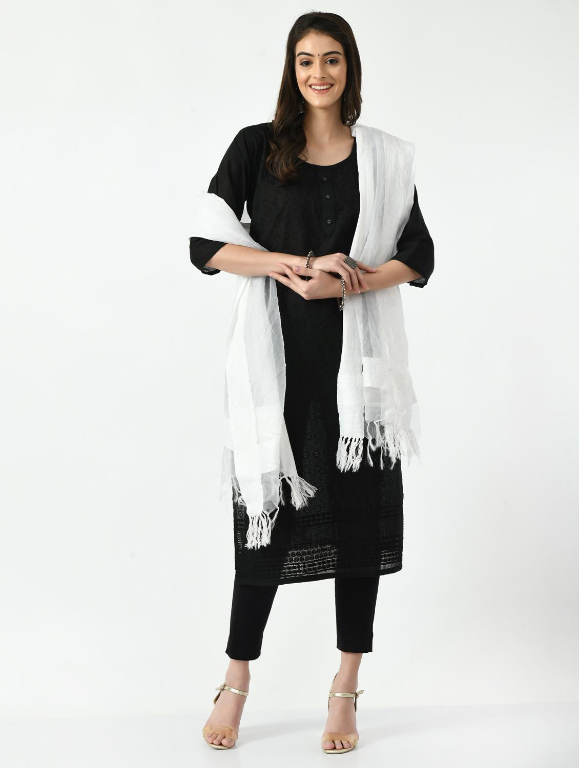 offwhite organza dupatta - 19437225 - Standard Image - 3