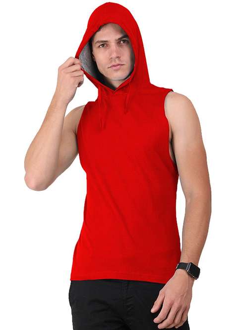 hood neck solid hooded t-shirt - 19437761 -  Standard Image - 0