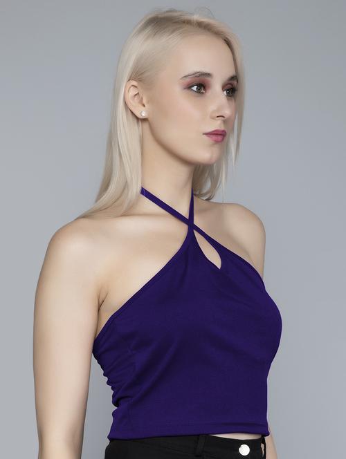 women's crop halter neck top - 19438049 - Standard Image - 0