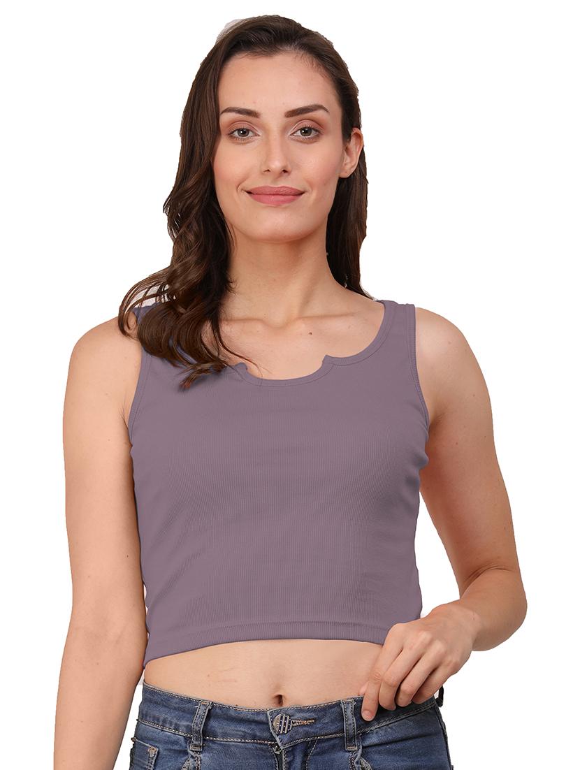 women's crop notch neck top - 19438110 -  Zoom Image - 0