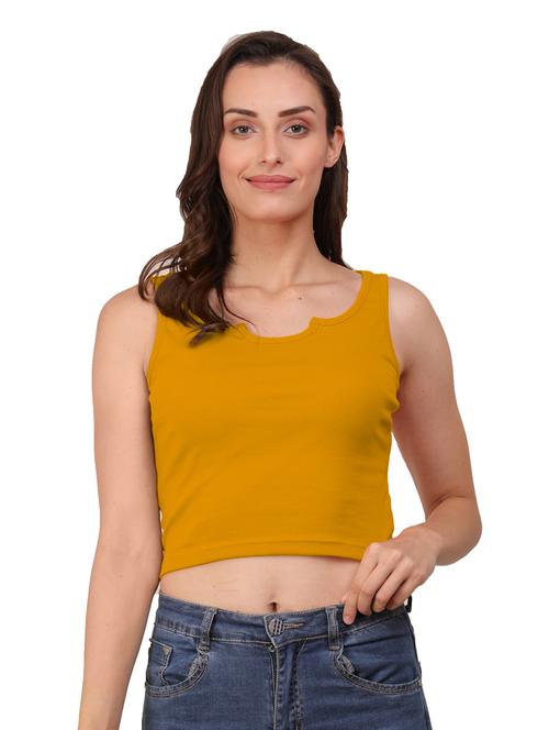 women's crop notch neck top - 19438111 - Standard Image - 0
