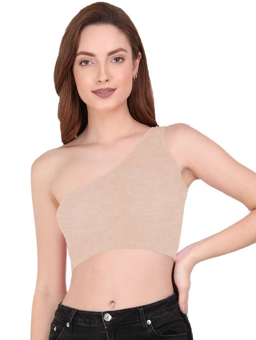 women's crop single shoulder top - 19438550 -  Zoom Image - 0
