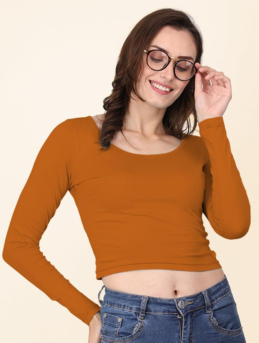 women's crop round neck top - 19438676 - Zoom Image - 0