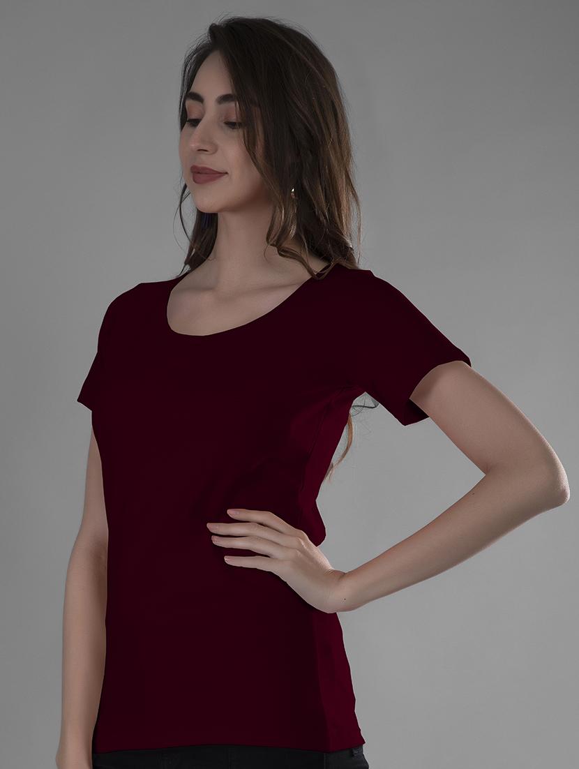 women's plain round neck t-shirt - 19439078 - Zoom Image - 0