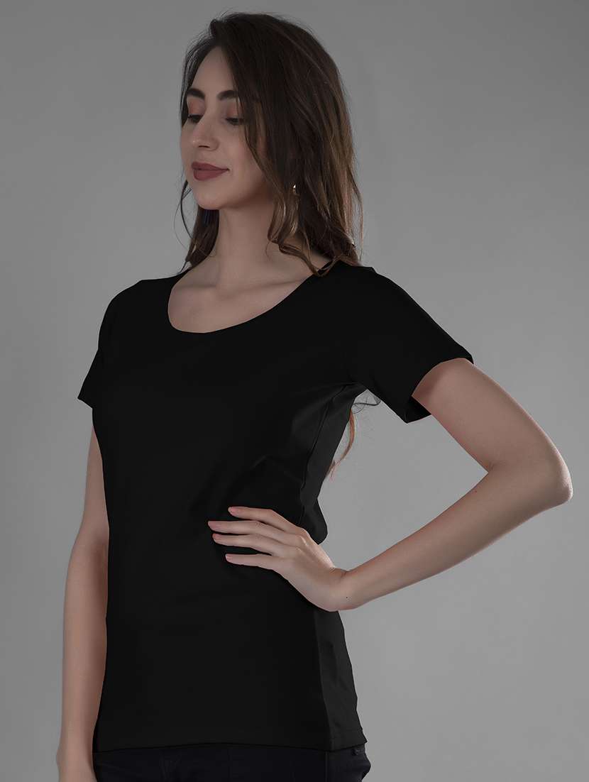 women's plain scoop neck t-shirt