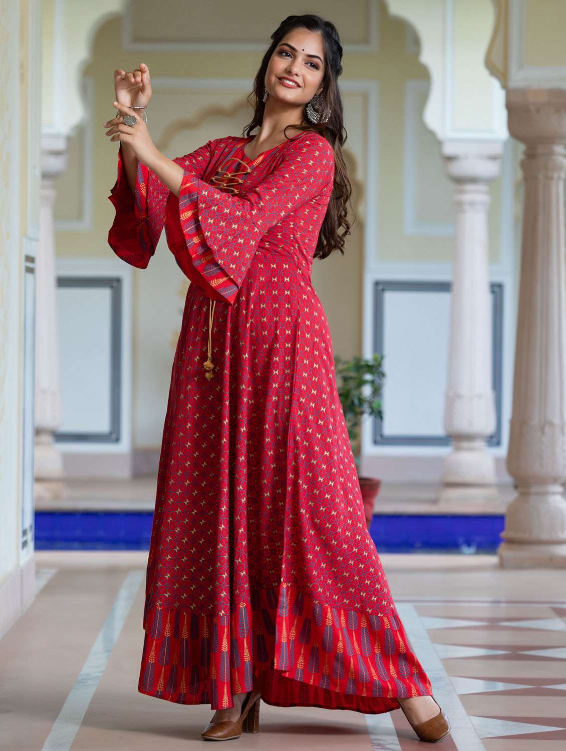 women's flared kurta - 19440736 -  Standard Image - 3