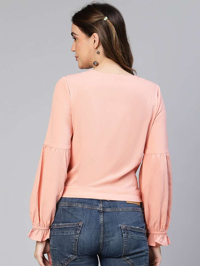 women's blouson v neck top - 19440833 - Standard Image - 3