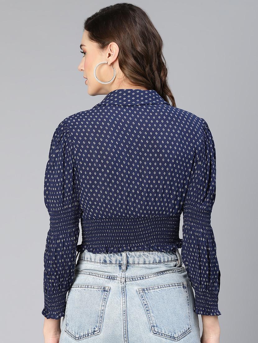 women's blouson collared top - 19440849 - Standard Image - 3