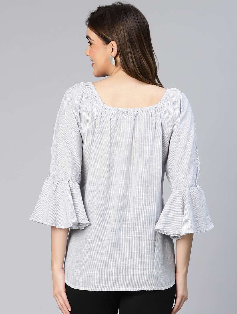 women's straight tie-up neck top - 19440860 -  Standard Image - 3