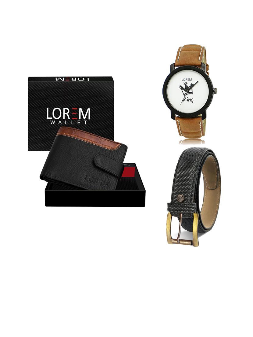 belt, wallet & watch gift combo - 19451283 -  Zoom Image - 0