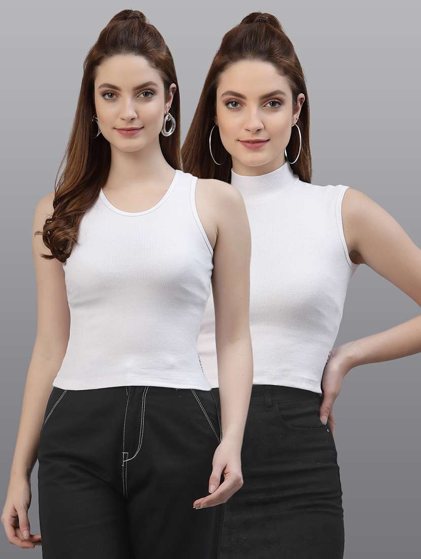pack of 2 women solid white top - 19451348 - Zoom Image - 0
