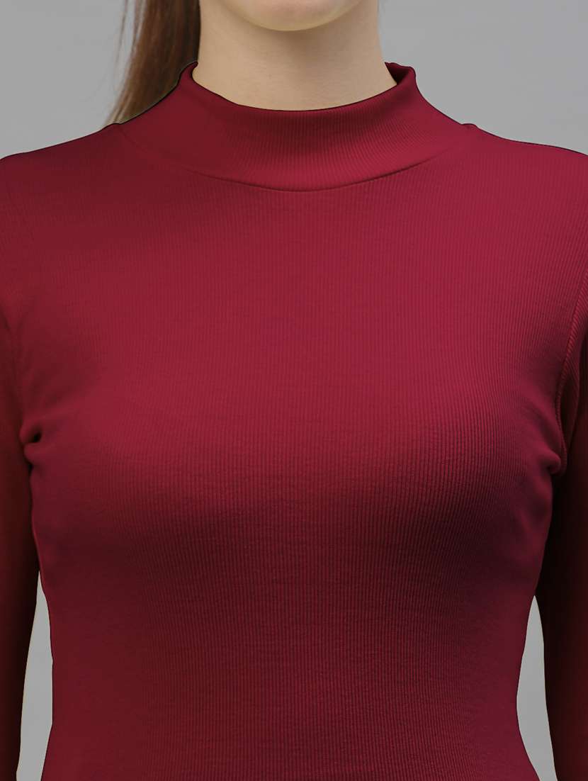 women's straight high neck top - 19451650 - Standard Image - 3