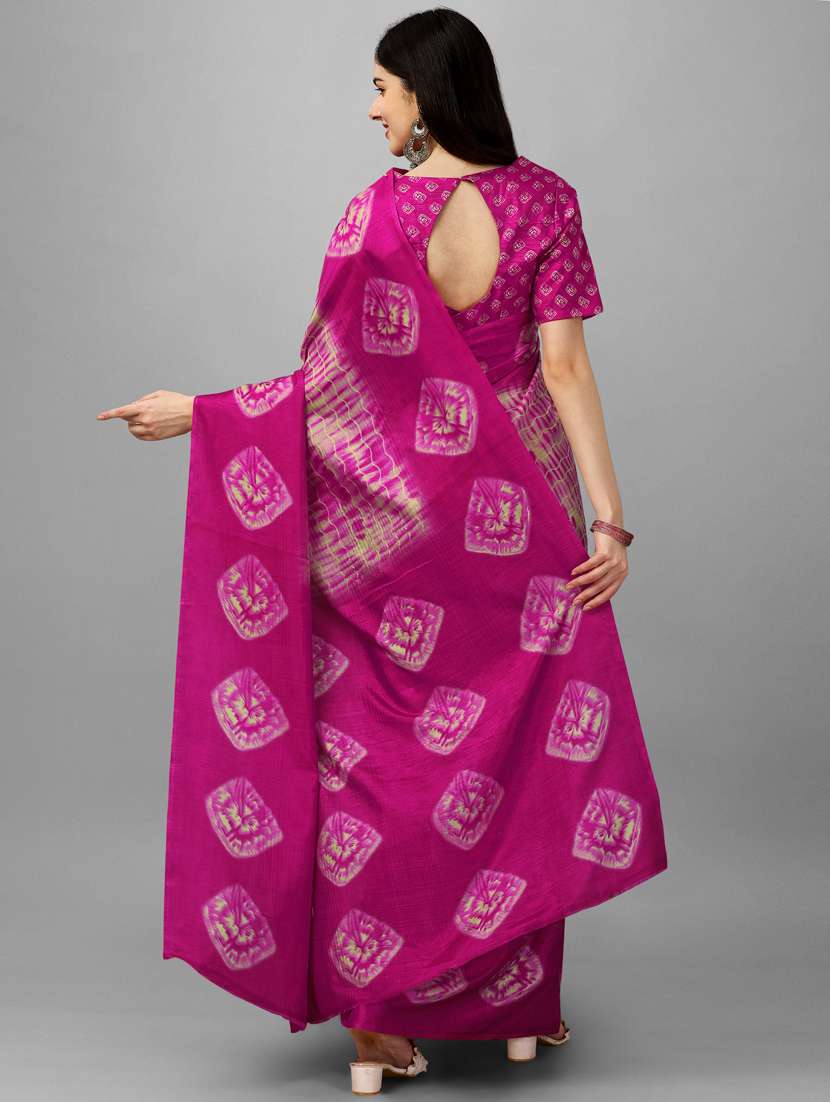 women's shibori pink colored saree with blouse - 19452036 -  Standard Image - 3